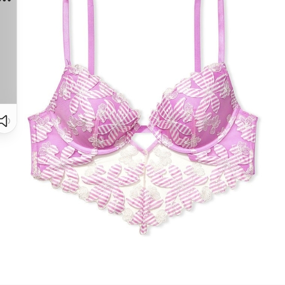 Lightly-Lined Floral Embroidered Bra Top 34C - Picture 6 of 6